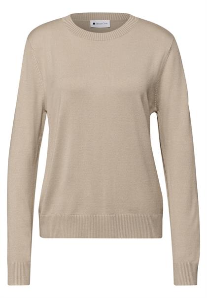 Basic Pullover cotton beige