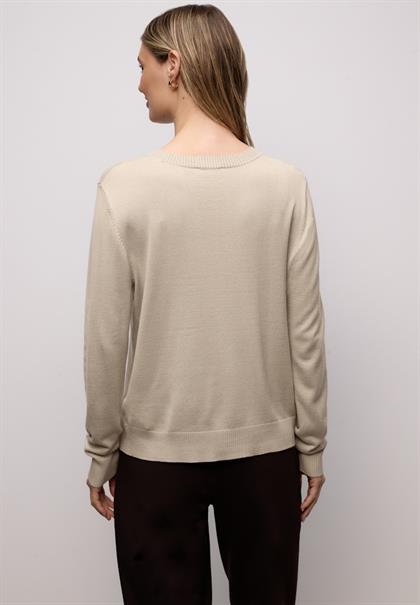 Basic Pullover cotton beige