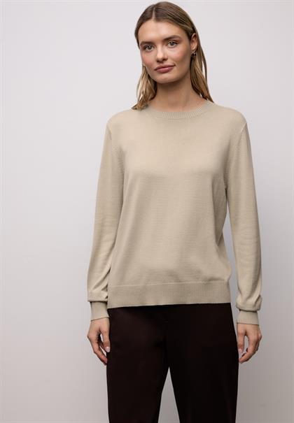 Basic Pullover cotton beige