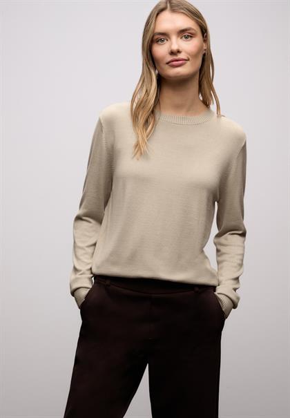 Basic Pullover cotton beige
