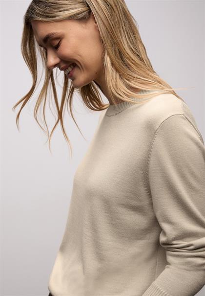 Basic Pullover cotton beige