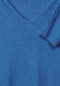 Basic Pullover intense gentle blue melange