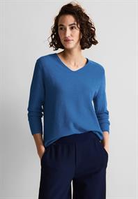 Basic Pullover intense gentle blue melange