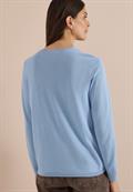 Basic Pullover mit Rundhals easy blue