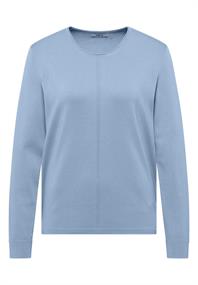 Basic Pullover mit Rundhals easy blue