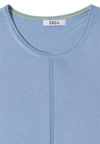 Basic Pullover mit Rundhals easy blue