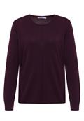 Basic Pullover mit Rundhals eggplant red