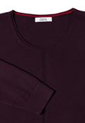 Basic Pullover mit Rundhals eggplant red