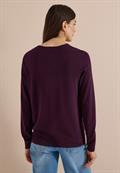 Basic Pullover mit Rundhals eggplant red