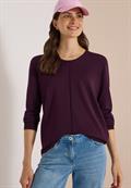 Basic Pullover mit Rundhals eggplant red