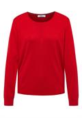 Basic Pullover mit Rundhals flame red