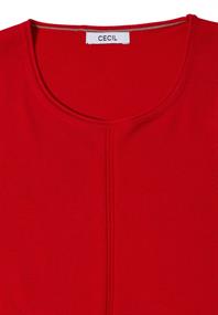 Basic Pullover mit Rundhals flame red
