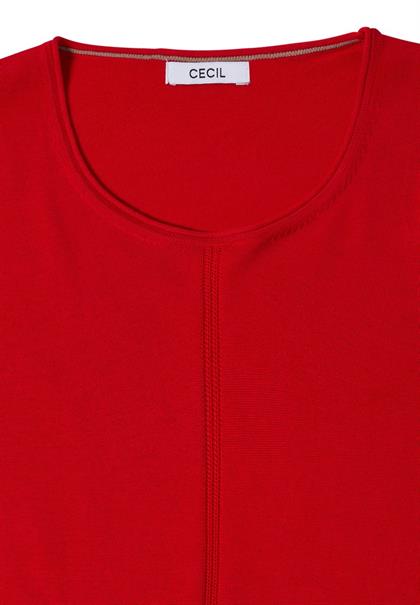 Basic Pullover mit Rundhals flame red