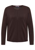 Basic Pullover mit Rundhals truffle brown
