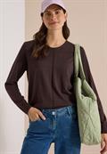 Basic Pullover mit Rundhals truffle brown