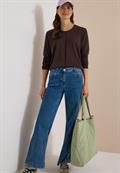 Basic Pullover mit Rundhals truffle brown
