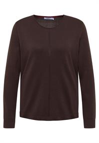 Basic Pullover mit Rundhals truffle brown