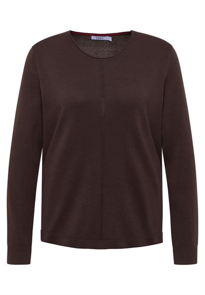 Basic Pullover mit Rundhals truffle brown