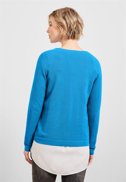 Basic Pullover mit Struktur club blue