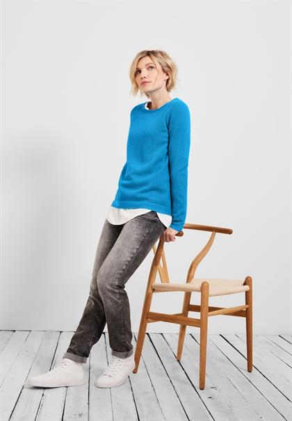 Basic Pullover mit Struktur club blue