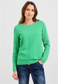Basic Pullover mit Struktur smash green