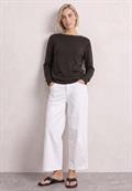 Basic Pullover mit U-Boot-Ausschnitt black coffee