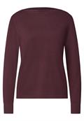 Basic Pullover mit U-Boot-Ausschnitt rustic rouge