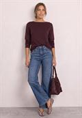 Basic Pullover mit U-Boot-Ausschnitt rustic rouge