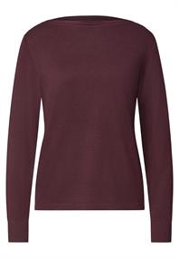 Basic Pullover mit U-Boot-Ausschnitt rustic rouge