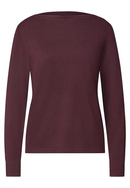 Basic Pullover mit U-Boot-Ausschnitt rustic rouge