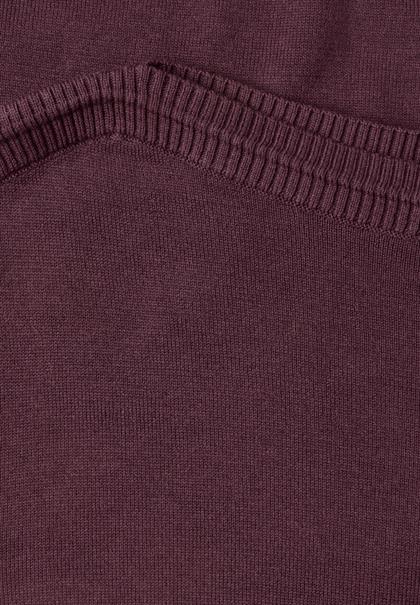 Basic Pullover mit U-Boot-Ausschnitt rustic rouge