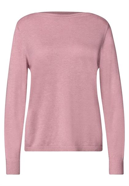Basic Pullover mit U-Boot-Ausschnitt vintage blush mel.
