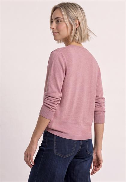 Basic Pullover mit U-Boot-Ausschnitt vintage blush mel.
