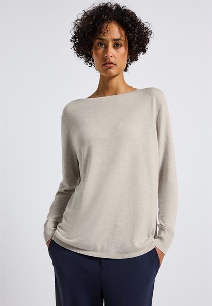 Basic Pullover tusk cream mel.