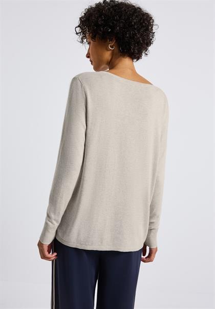 Basic Pullover tusk cream mel.