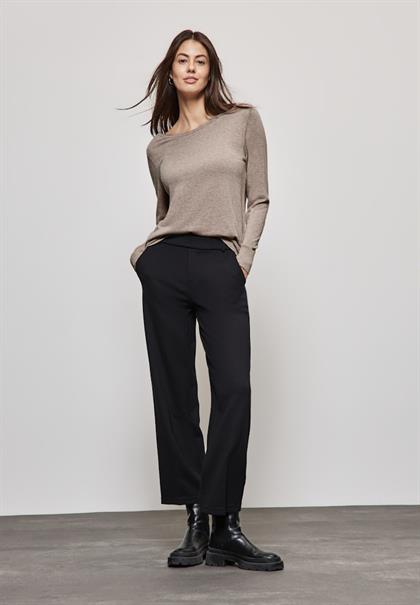 Basic Pullover warm taupe mel.