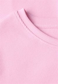 Basic Rippstruktur T-Shirt cherry blossom pink