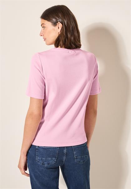Basic Rippstruktur T-Shirt cherry blossom pink
