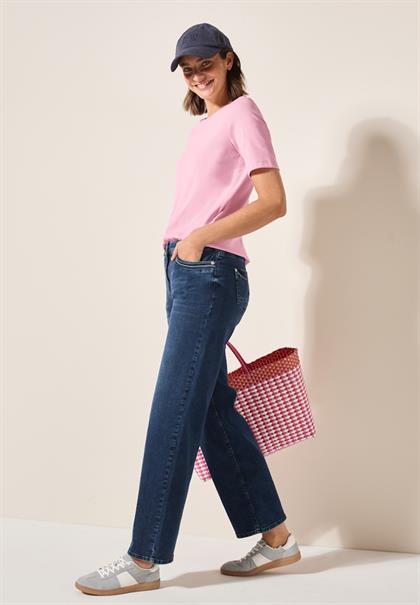 Basic Rippstruktur T-Shirt cherry blossom pink