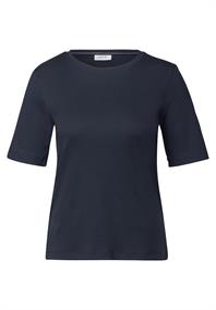 Basic Rippstruktur T-Shirt universal blue