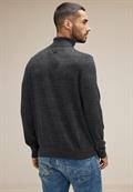 Basic Rollkragen Pullover anthra grey melange