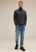 Basic Rollkragen Pullover anthra grey melange