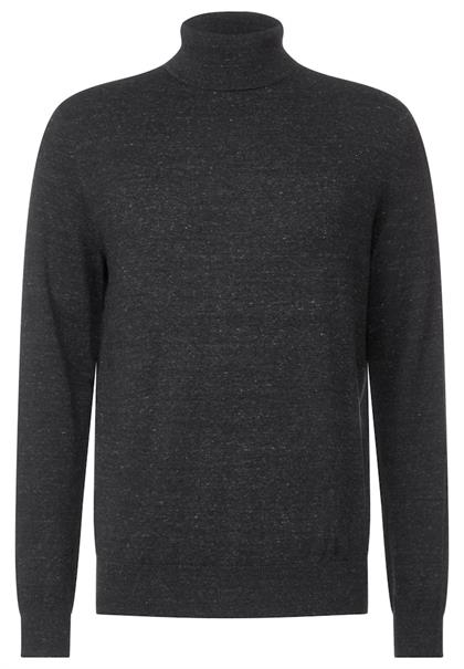 Basic Rollkragen Pullover anthra grey melange