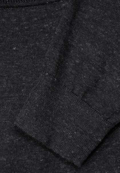 Basic Rollkragen Pullover anthra grey melange