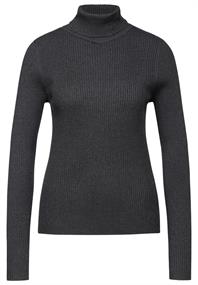 Basic Rollkragen-Pullover gravel grey mel.