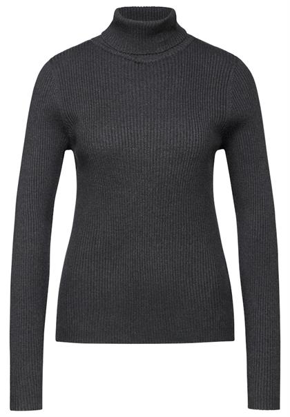 Basic Rollkragen-Pullover gravel grey mel.