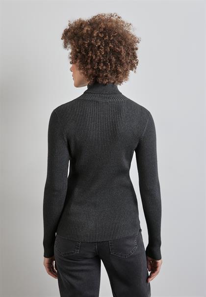 Basic Rollkragen-Pullover gravel grey mel.