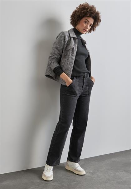 Basic Rollkragen-Pullover gravel grey mel.