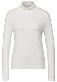 Basic Rollkragen-Pullover off white
