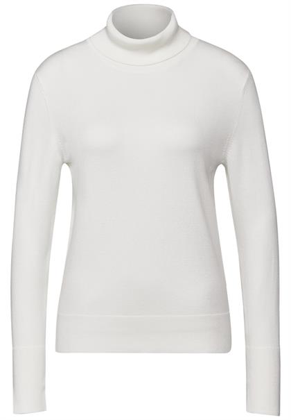 Basic Rollkragen-Pullover off white